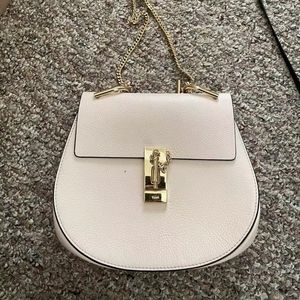 Chloe drew Drew Crossbody Shoulder Bag Leather Cement Pink Gold Hardware